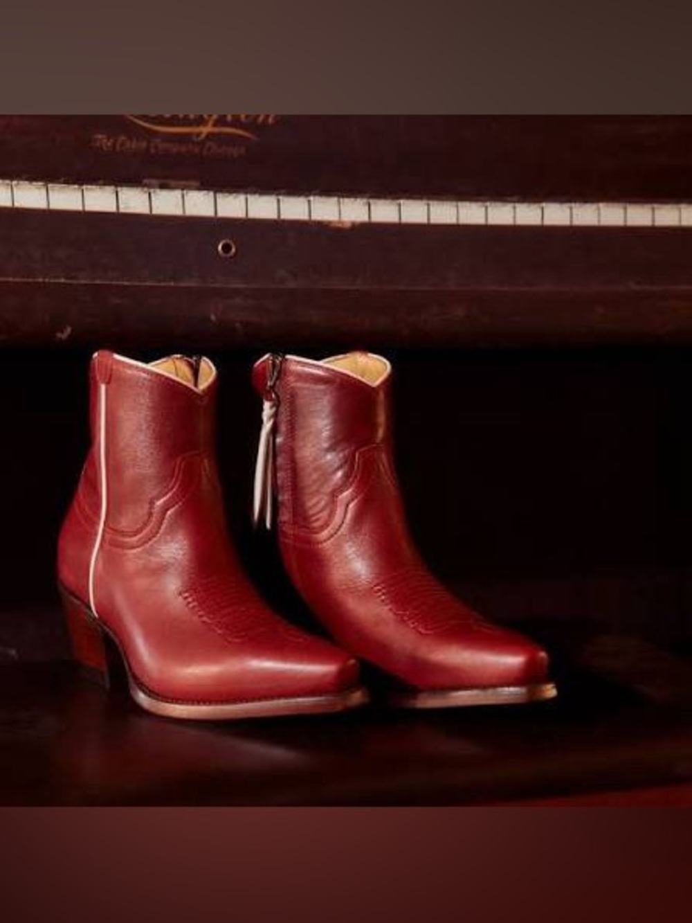 Tecovas The Daisy Scarlet (Red) Ankle Boots